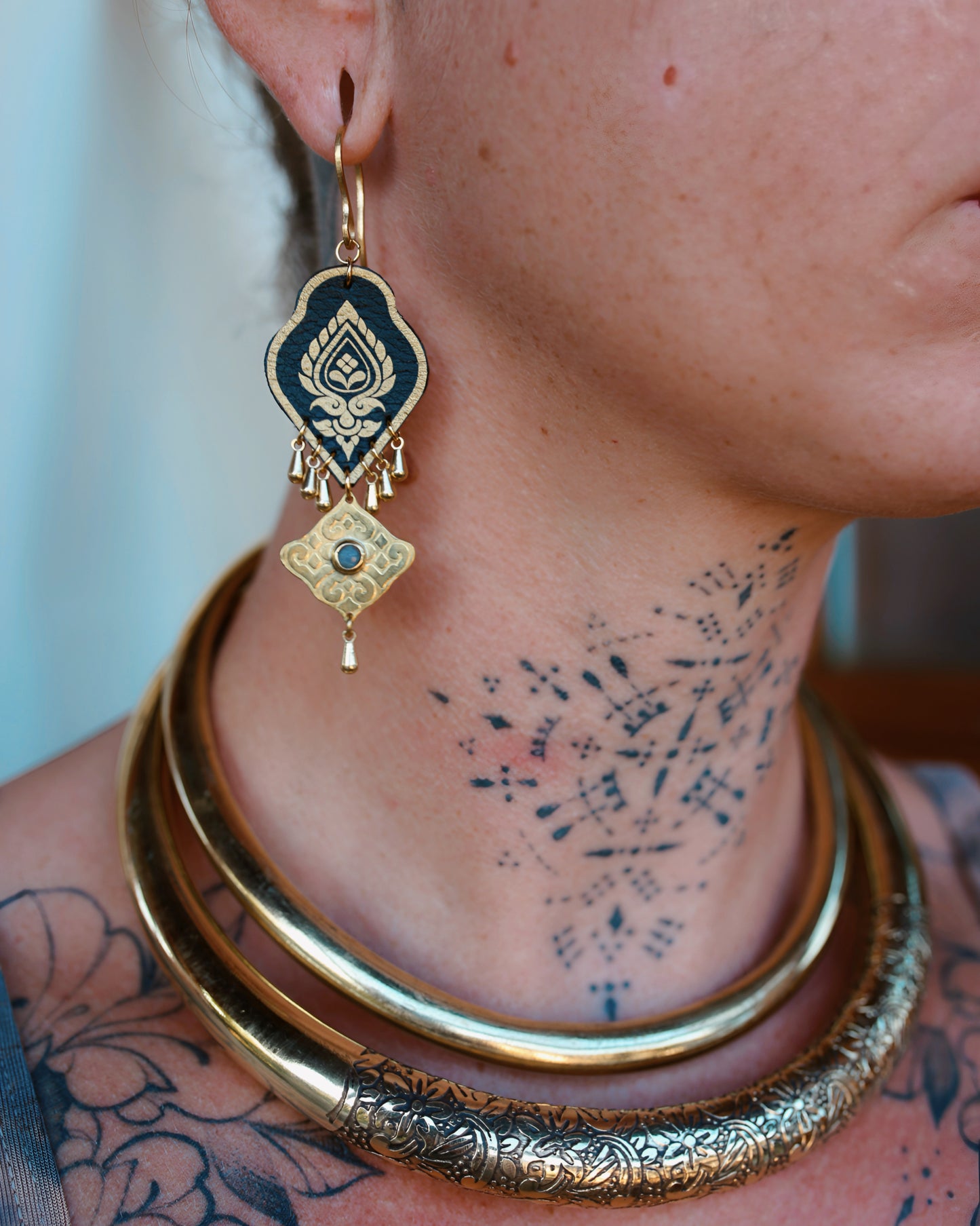 Boucles d’oreilles Mehndi Dorées