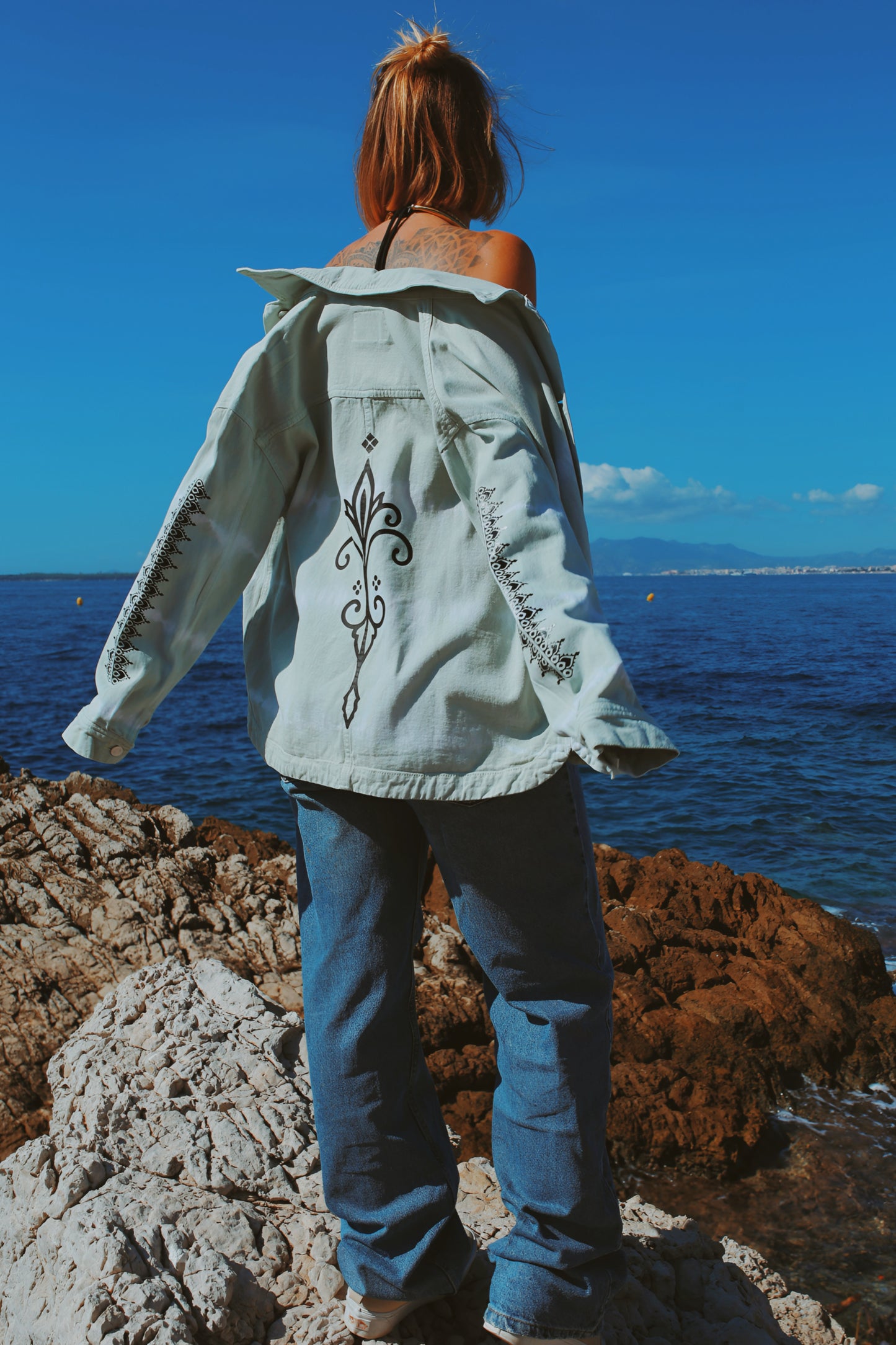 Veste en jean tie and dye