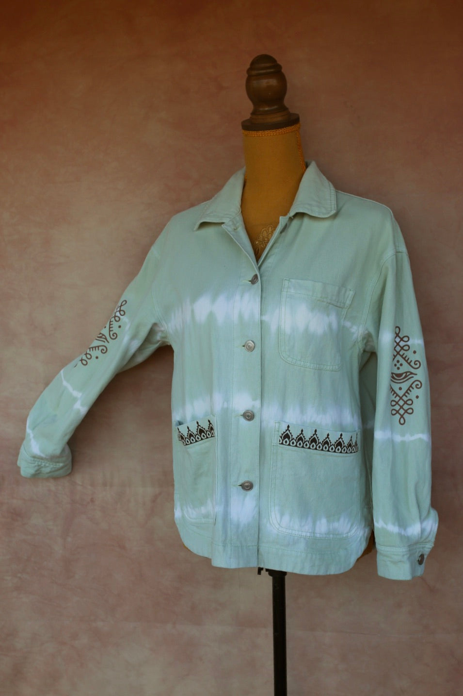 Veste en jean tie and dye