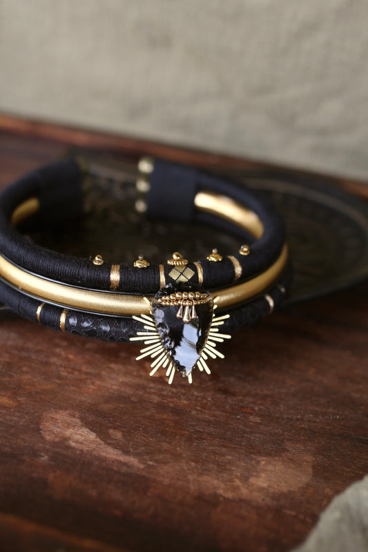 Collier Obsidian Sun