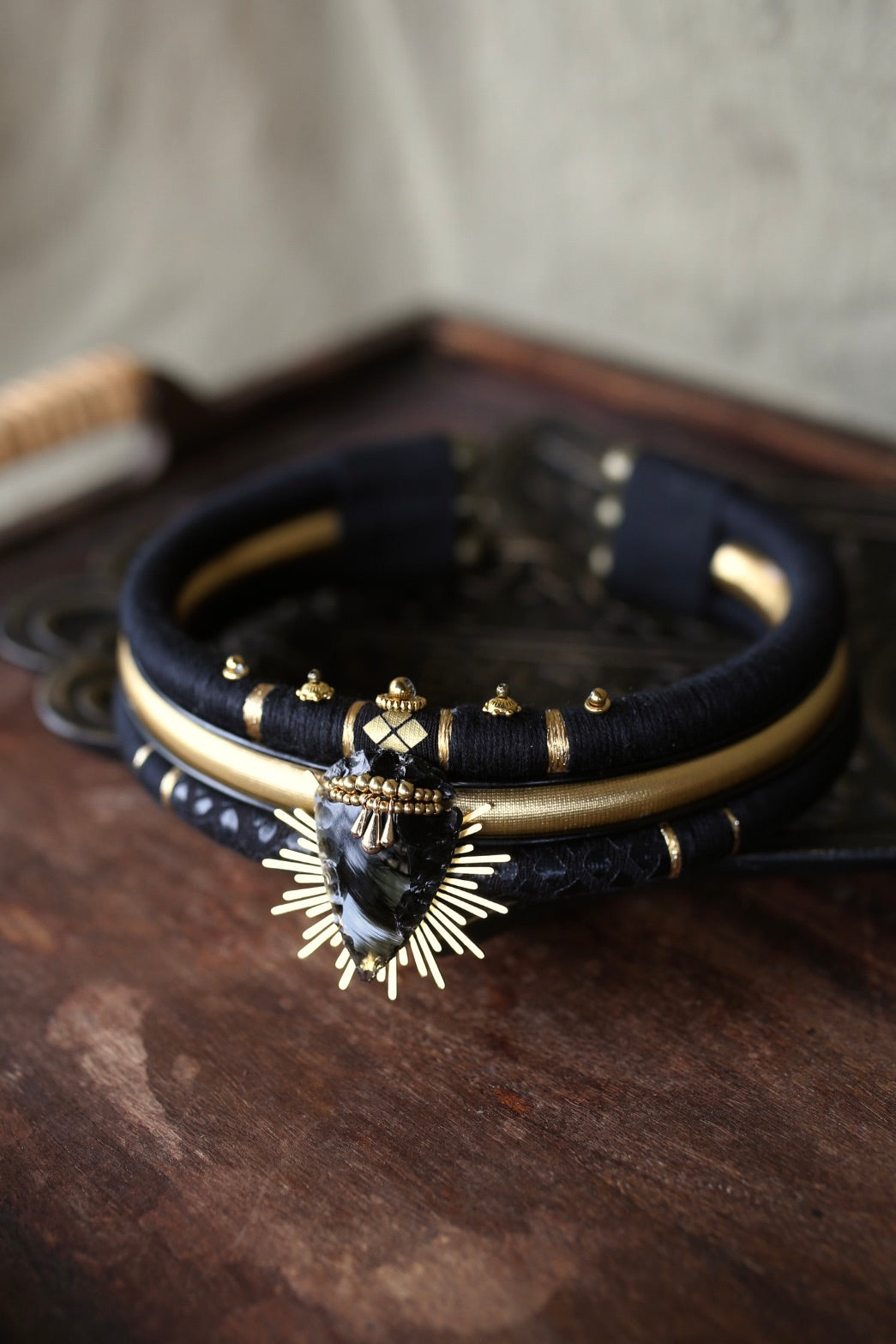 Collier Obsidian Sun