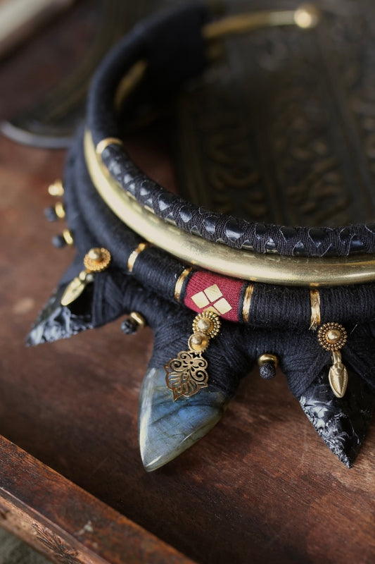 Collier Obsidian & Labradorite Mystic