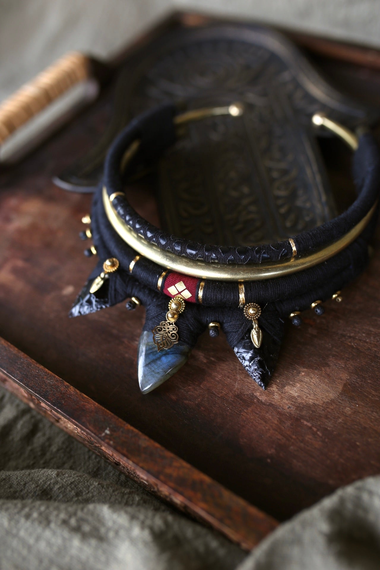 Collier Obsidian & Labradorite Mystic