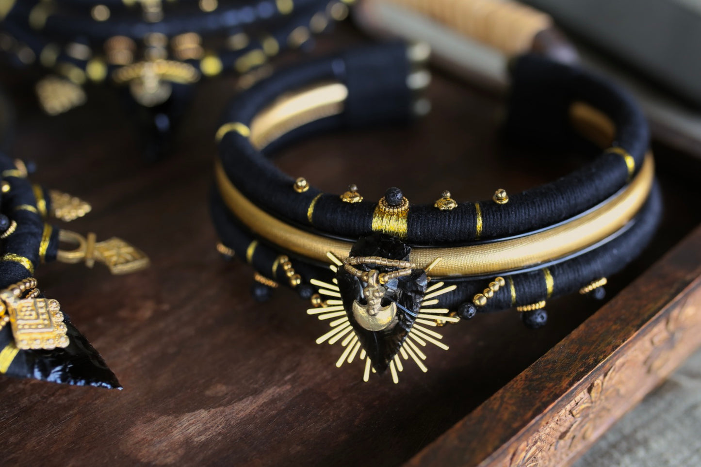 Collier Obsidian Sun