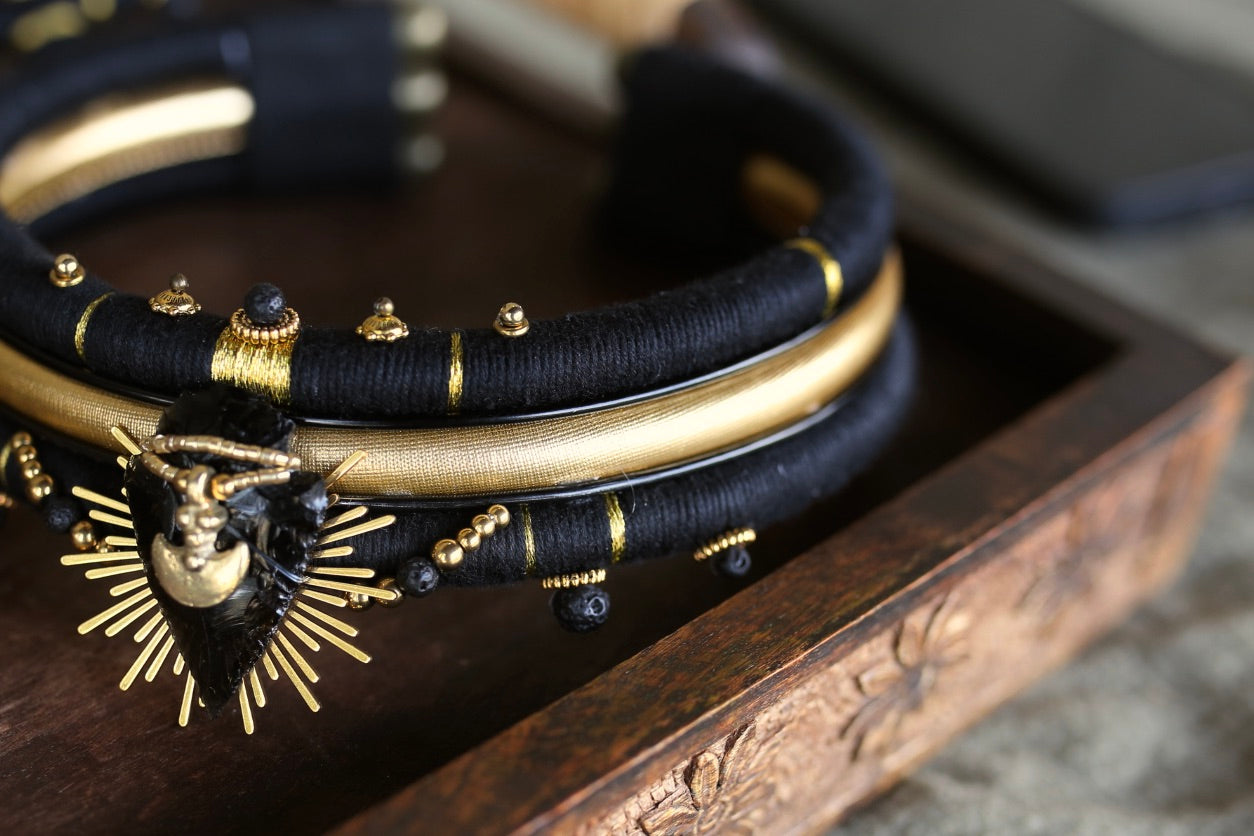 Collier Obsidian Sun