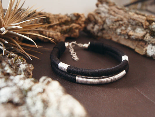 Bracelet de cheville black and silver