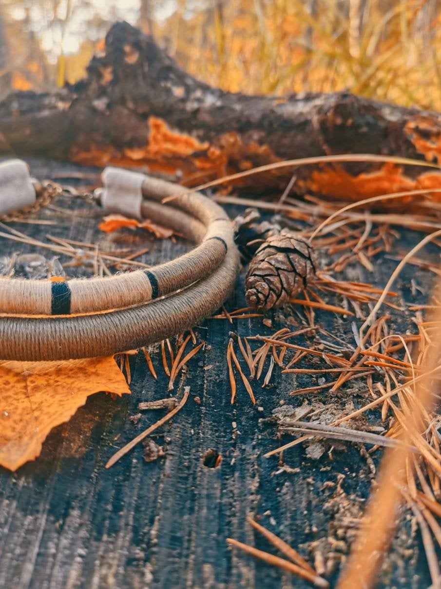 Collier double torc naturel